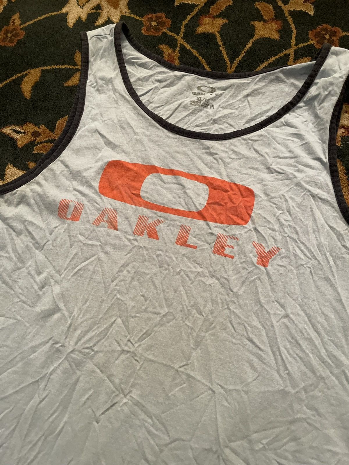 Oakley VTG Y2K Oakley Orange Graphic Light Blue Sleeveless Tank Top Size US XL / EU 56 / 4 - 2 Thumbnail