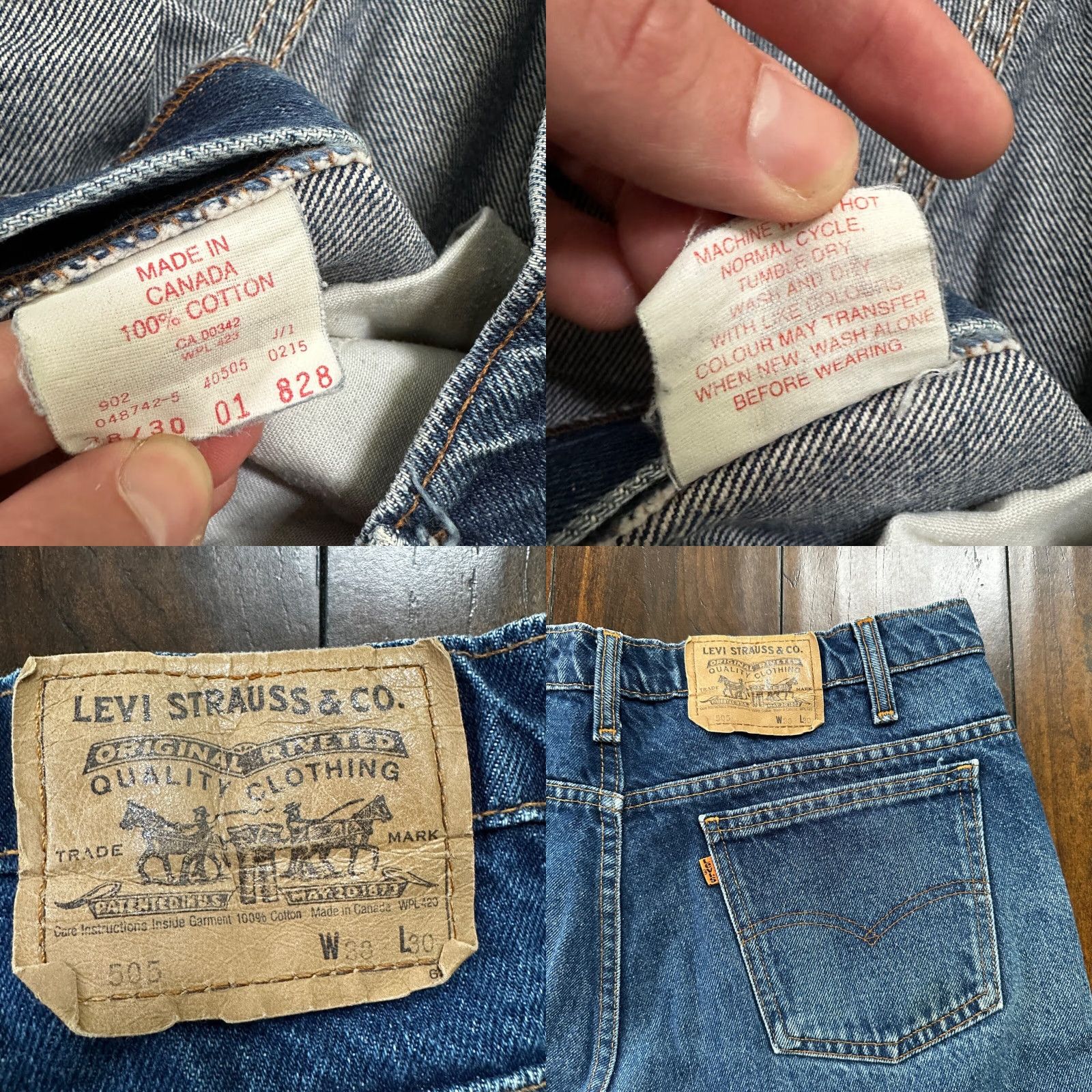 Levi's VINTAGE Levi's 505 Jeans Mens 38x30 Denim Blue 90s 5-Pocket Regular Straight 40505 Canada - (Note: remove extra hyphen?) Size US 38 / EU 54 - 9 Thumbnail