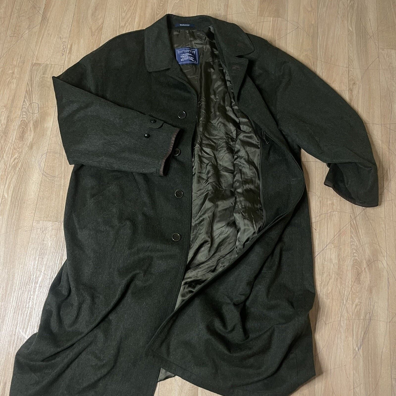 Burberry Burberry Trench Coat jacket ALPACA VIRGIN WOOL green olive Size US XL / EU 56 / 4 - 2 Thumbnail