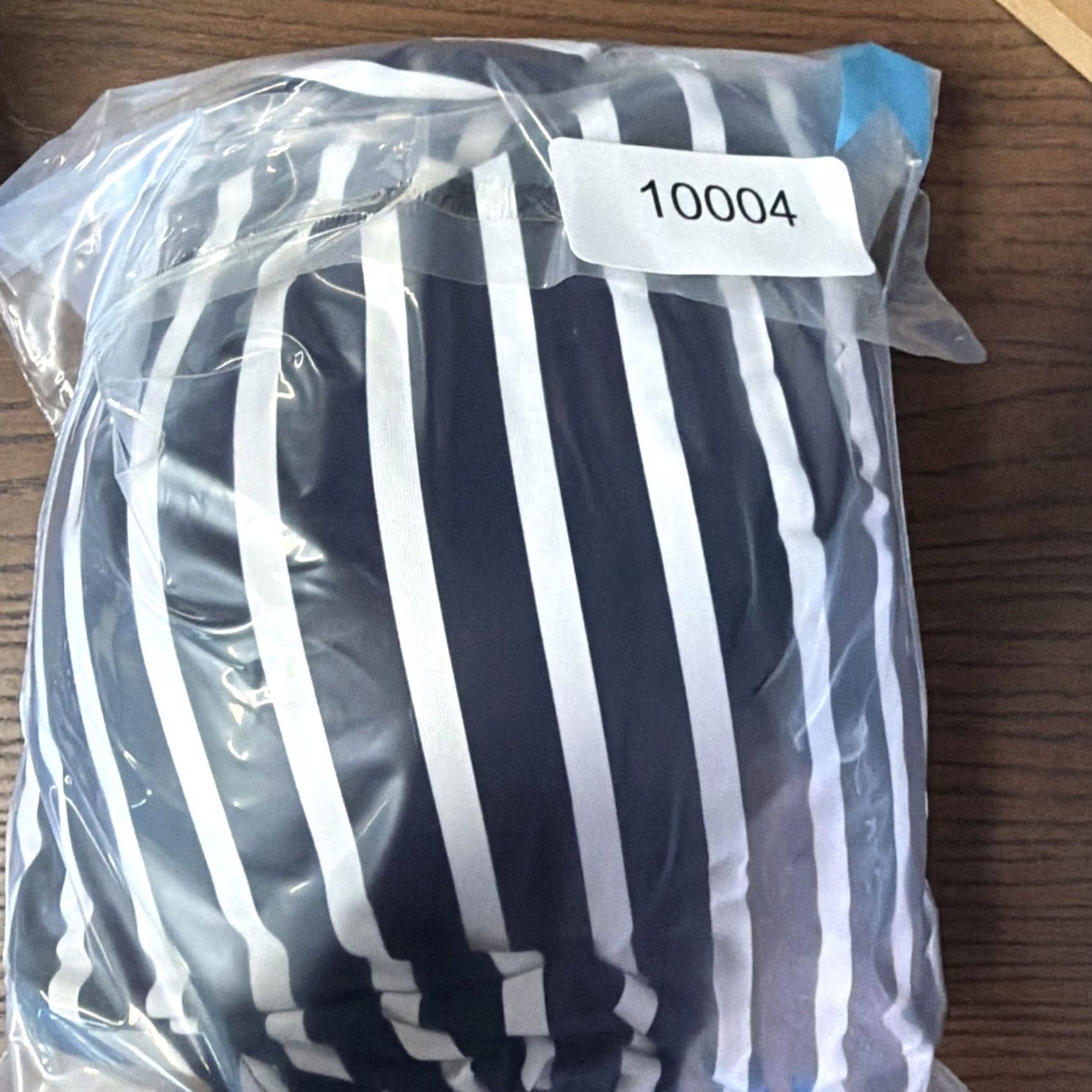 Lands' End Lands' End One Piece Swimsuit Lined Built-In Bra Removable Pads High Neck Blue & White Striped Women Size L Size ONE SIZE - 4 Thumbnail
