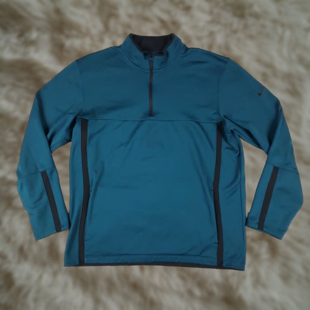 Nike Nike Sweatshirt Mens Size Large Blue Swoosh 1/4 Zip Pullover Sweatshirt Size US L / EU 52-54 / 3 - 1 Thumbnail