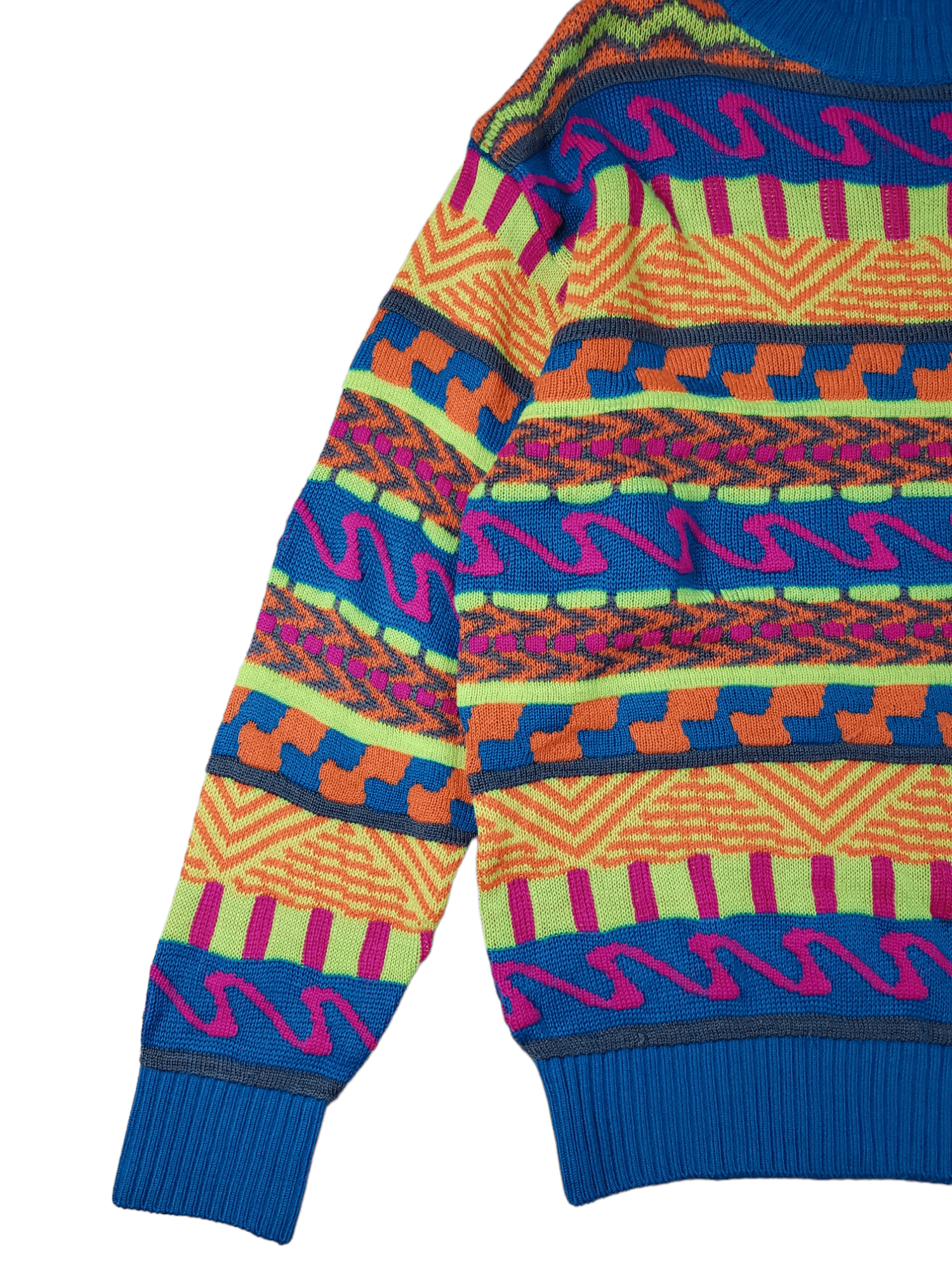 Japanese Brand Knitwear Embossed Pattern Coogi Style Size US L / EU 52-54 / 3 - 6 Thumbnail