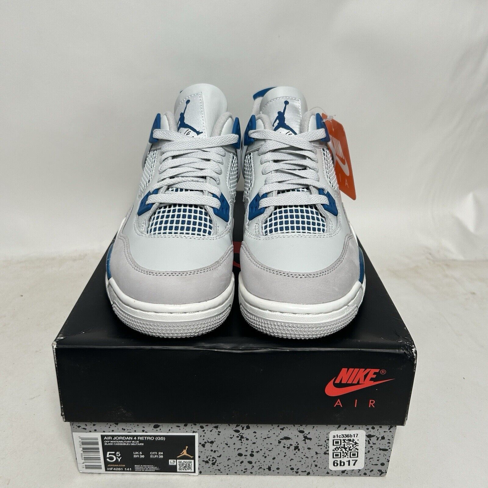 Nike Nike Air Jordan 4 Retro GS “Military/Industrial Blue” 2024 Size US 7 / IT 37 - 2 Thumbnail