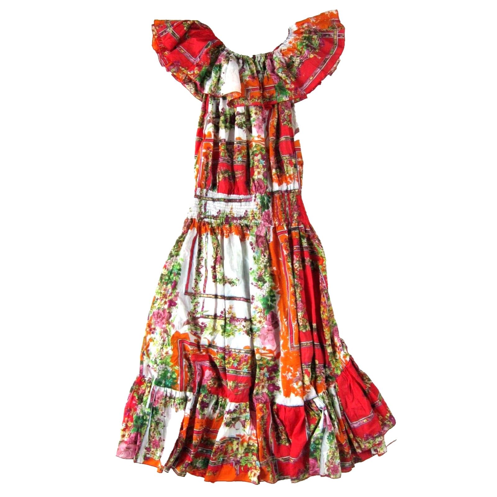 Vintage andAndrea Dress Off Shoulder Sun Floral 2XL-3XL Red Womens Maxi Dress 2XL-3XL Floral Off Shoulder Sun Dress 2XL-3XL Size XXL / US 16-18 / IT 52-54 - 2 Thumbnail