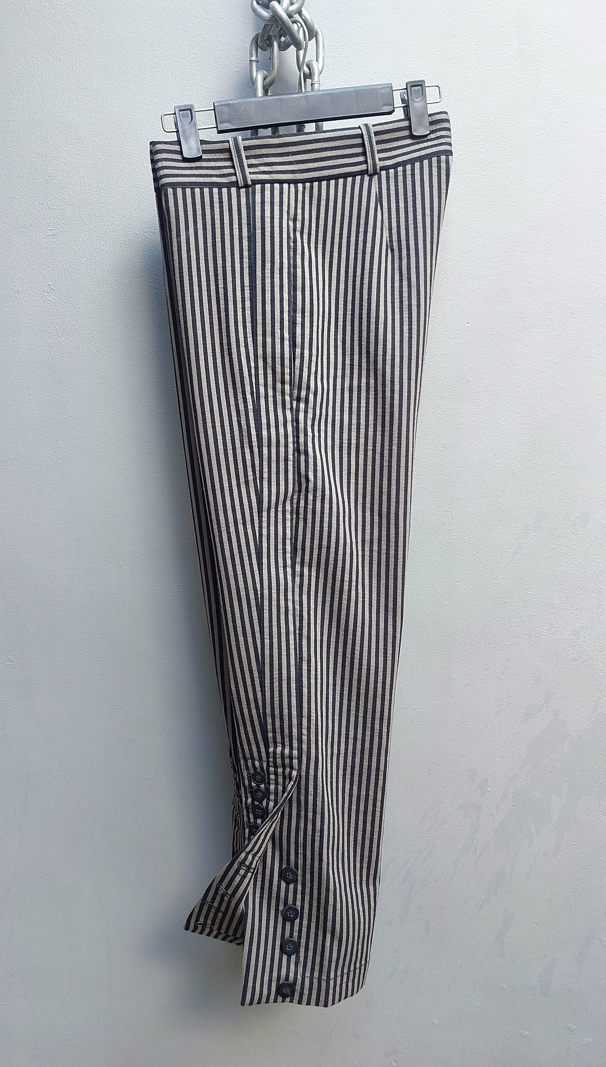 Ann Demeulemeester Ann Demeulemeester Striped Slim Pants with Buttoned Hem Size US 32 / EU 48 - 3 Thumbnail