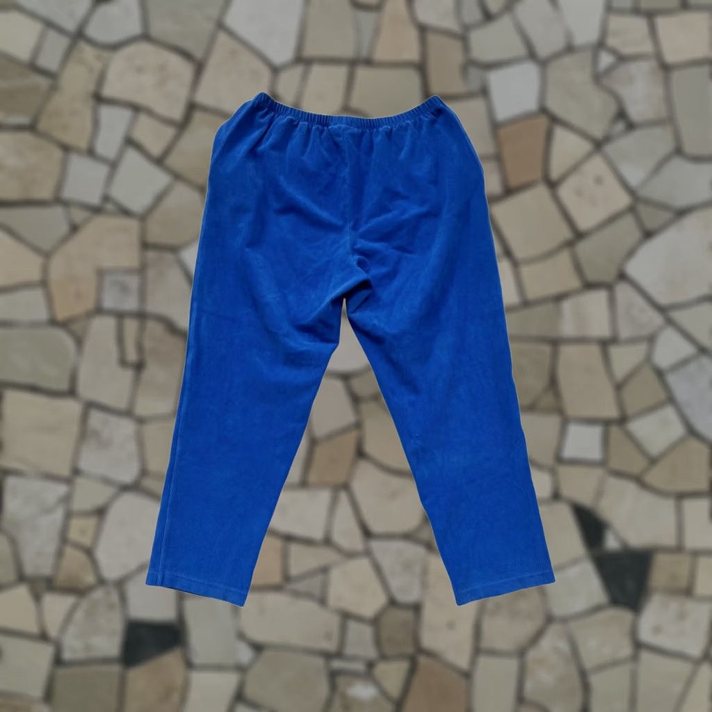 Lands' End Lands' End Corduroy Pants Womens M Blue Regular Straight-Leg Ankle Cotton Polyester Front Flat Front Machine Washable Size 32" / US 10 / IT 46 - 1 Thumbnail