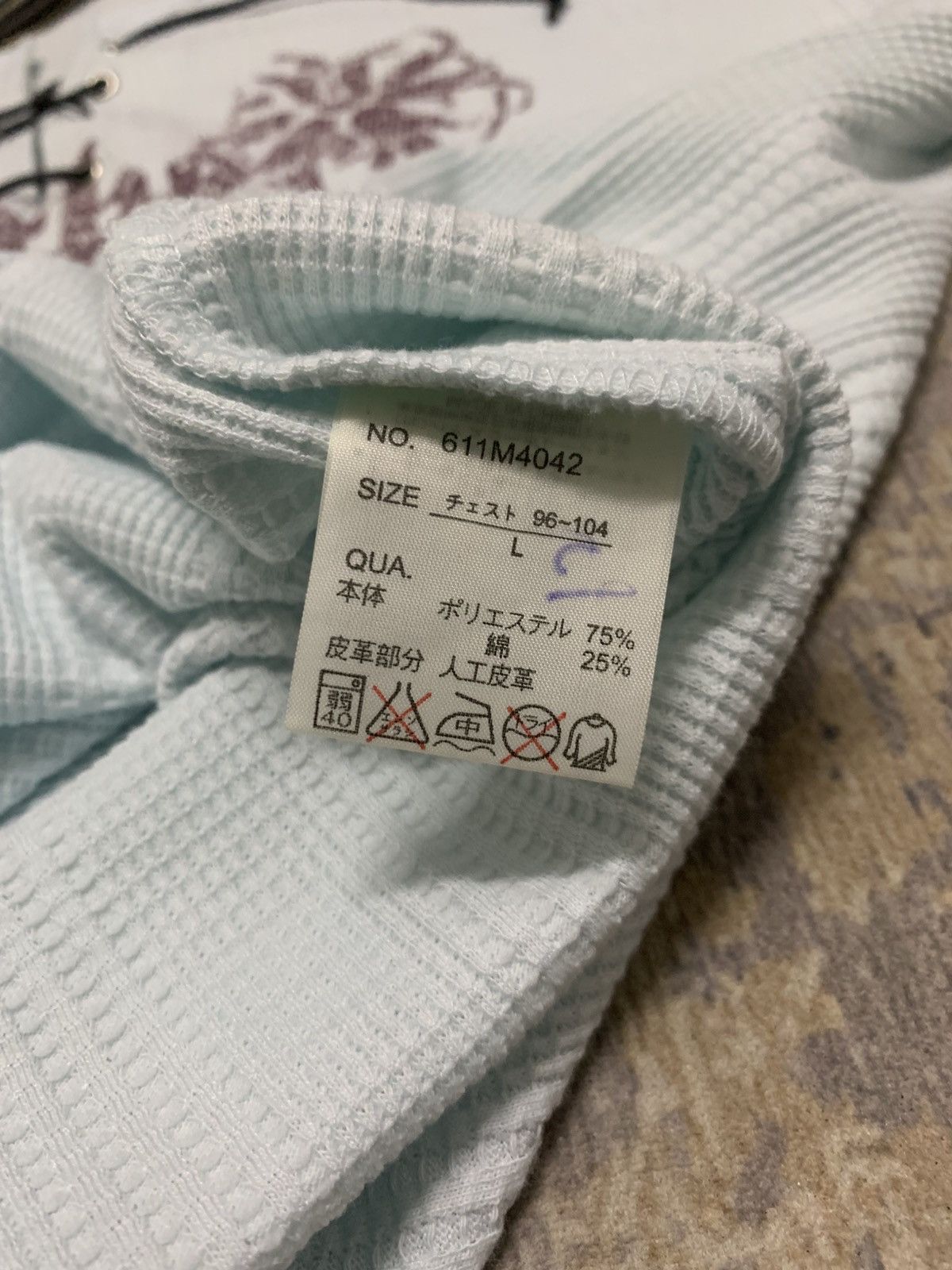 If Six Was Nine Virgin Voyage Japanese Gothic Poem Lace-Up Waffle Knit Shirt Size US L / EU 52-54 / 3 - 8 Thumbnail