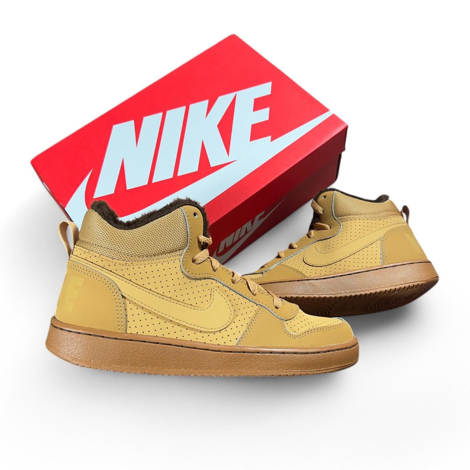 Nike 💥 Nike Court Borough Mid WNTR GS Haystack Trainers UK 5.5 Size US 6 / EU 39 - 1 Thumbnail