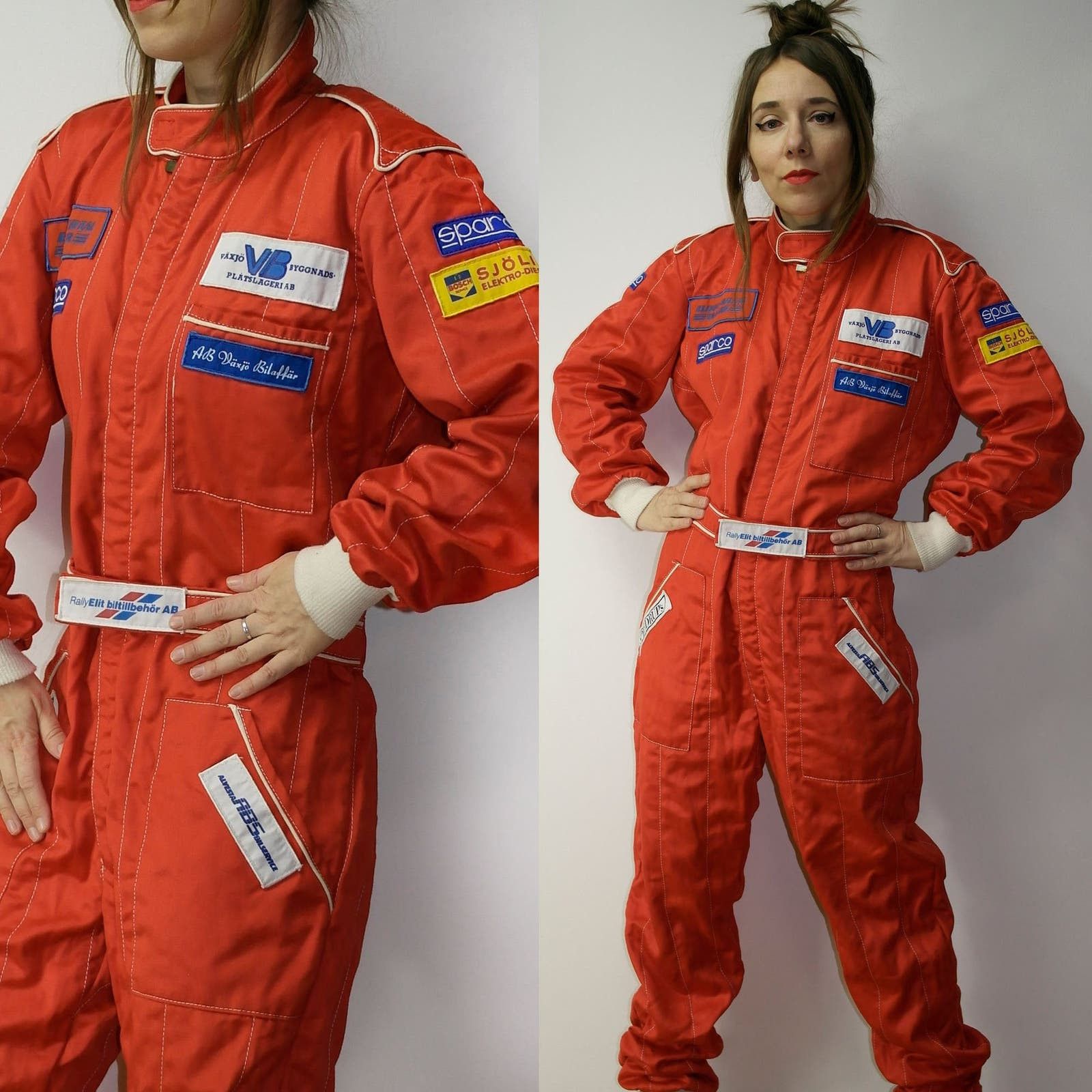 image of Italian Designers x Racing Italian Vintage Sparco Racing Suit Formula 1 Fia Size 54 in Red, Men's