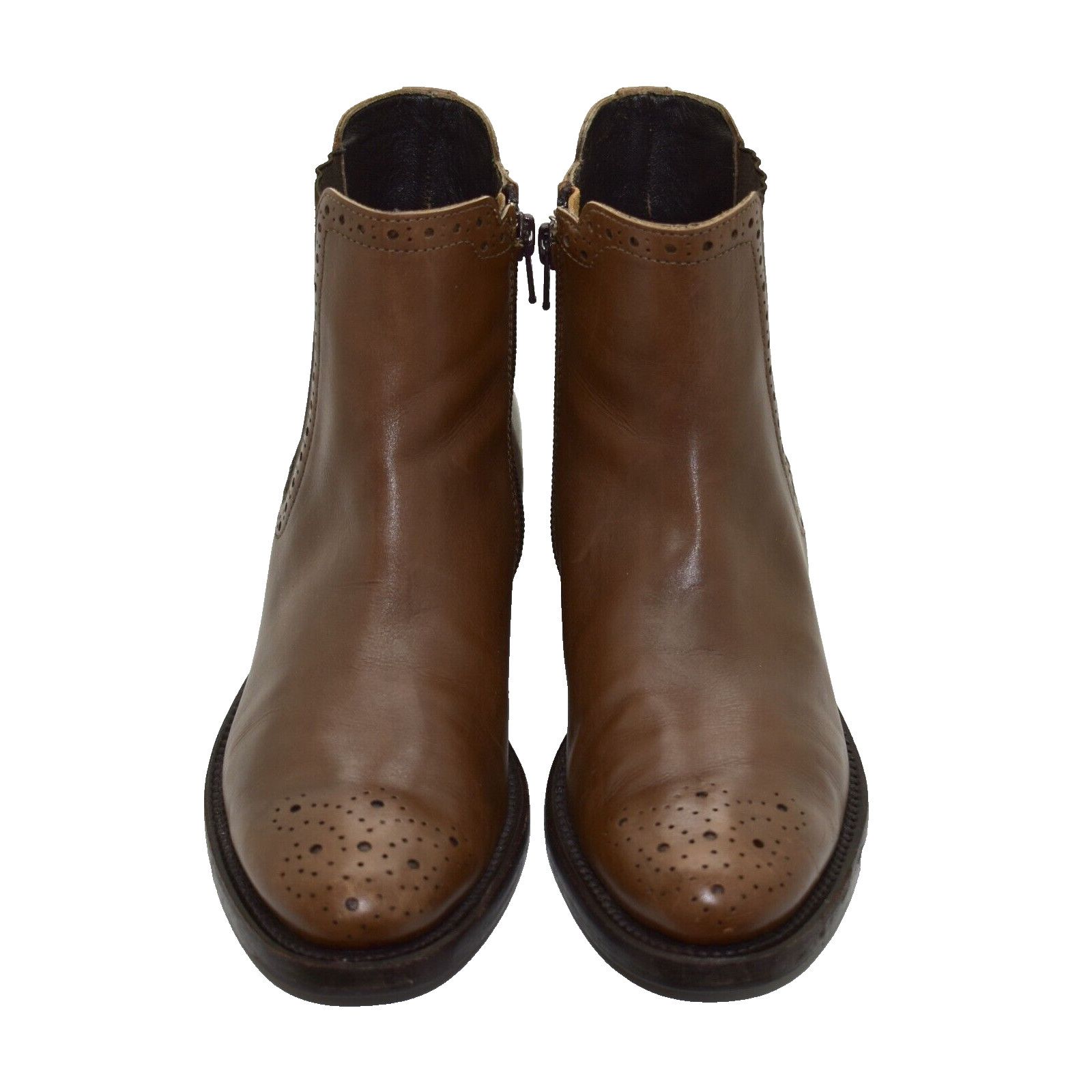 AGL AGL ATTILIO GIUSTI LEOMBRUNI Brown Leather Chelsea Boots 37 Size US 7 / IT 37 - 3 Thumbnail