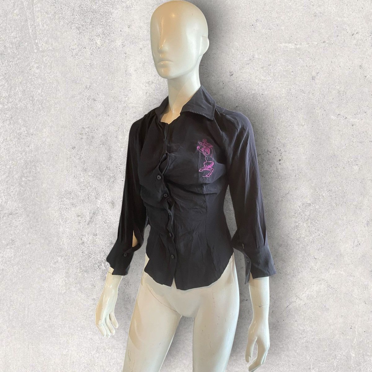 Vivienne Westwood Gold Label Pan Embroidered Silk Drunken Shirt Size M / US 6-8 / IT 42-44 - 2 Thumbnail