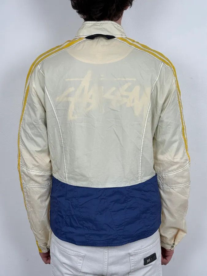 Armani 2000s Armani Cream Nylon Yellow Stripe Windbreaker Jacket Size US L / EU 52-54 / 3 - 3 Thumbnail