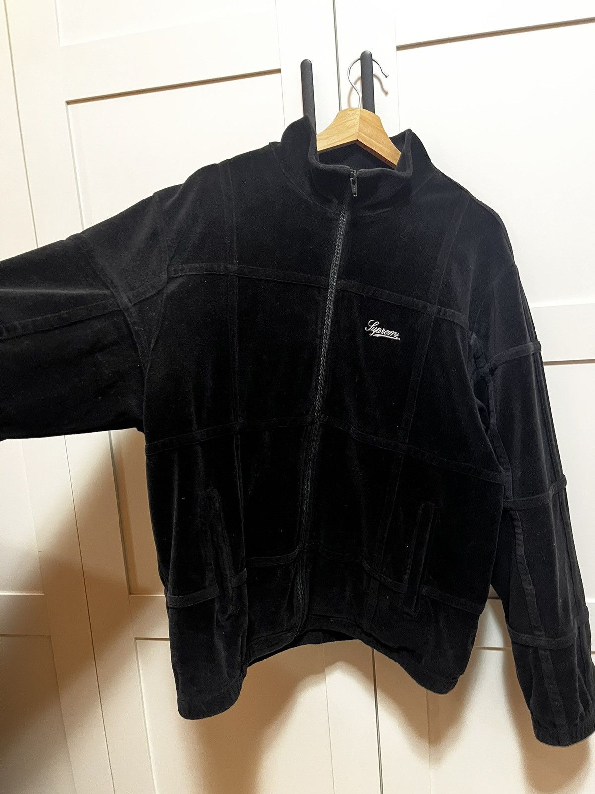Supreme Supreme Grid Taping Velour Jacket Size US XL / EU 56 / 4 - 3 Thumbnail