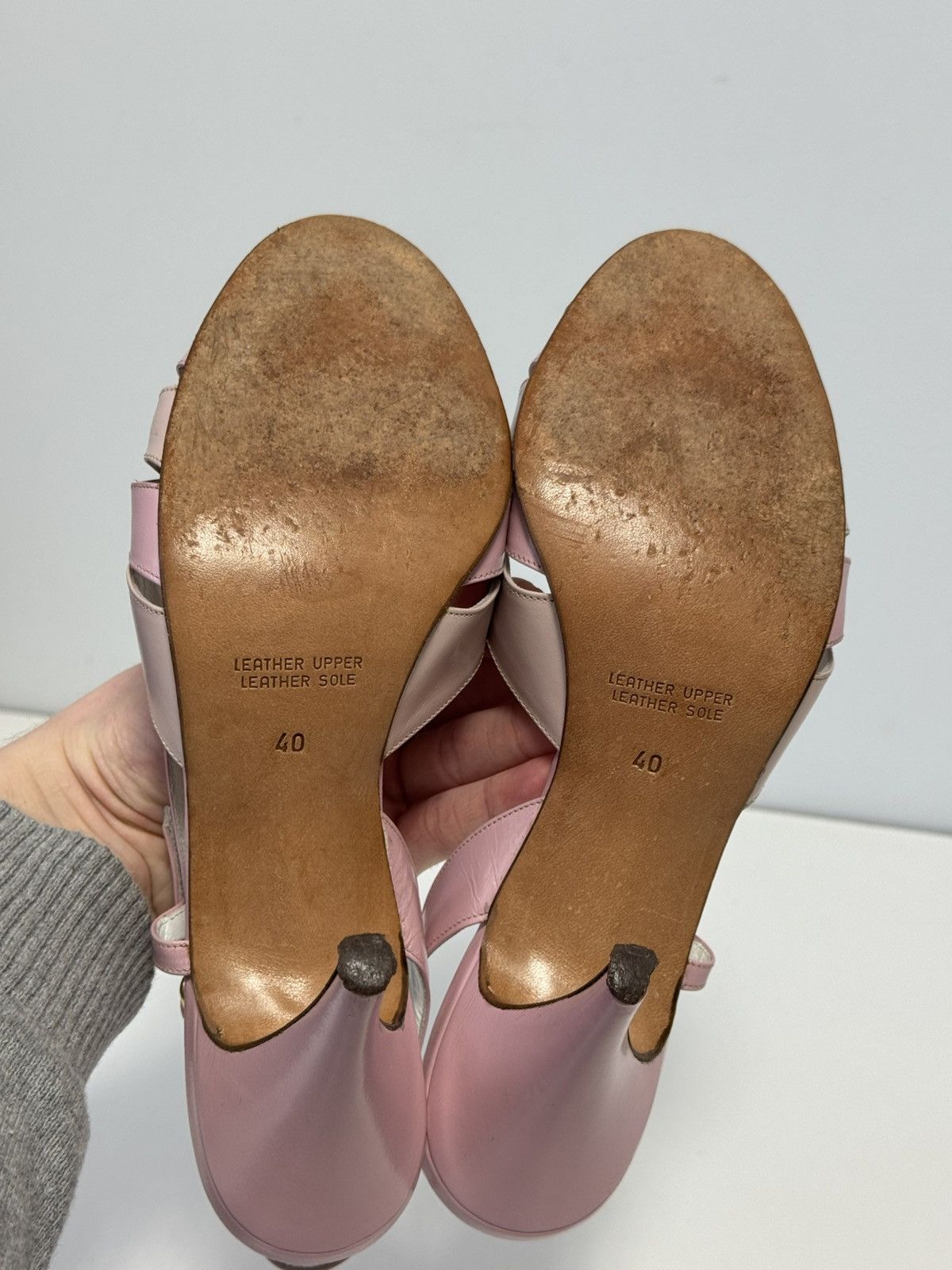Bally Bally Pink Leather Slingback Heels Peep Toe Strappy Pumps Size US 10 / IT 40 - 13 Thumbnail