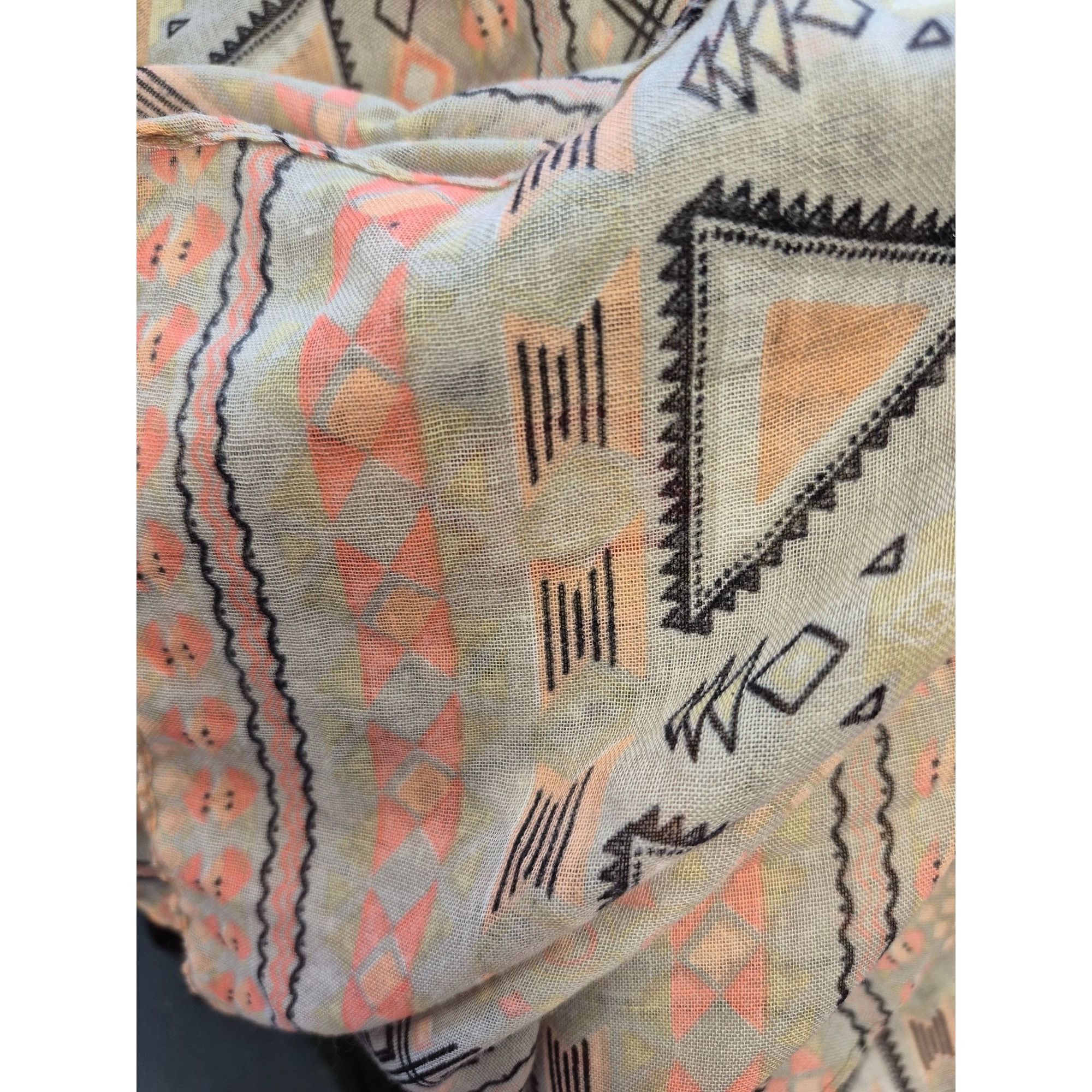 Other Bohemian Tribal Print Kimono Wrap Scarf Shawl Peach, Brown, Size ONE SIZE - 12 Thumbnail