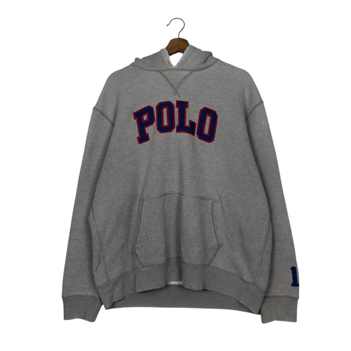 Polo Ralph Lauren 🔥VINTAGE HOODIE PULL OVER POLO RALPH LAUREN BIG LOGO SPELL Size US L / EU 52-54 / 3 - 14 Thumbnail