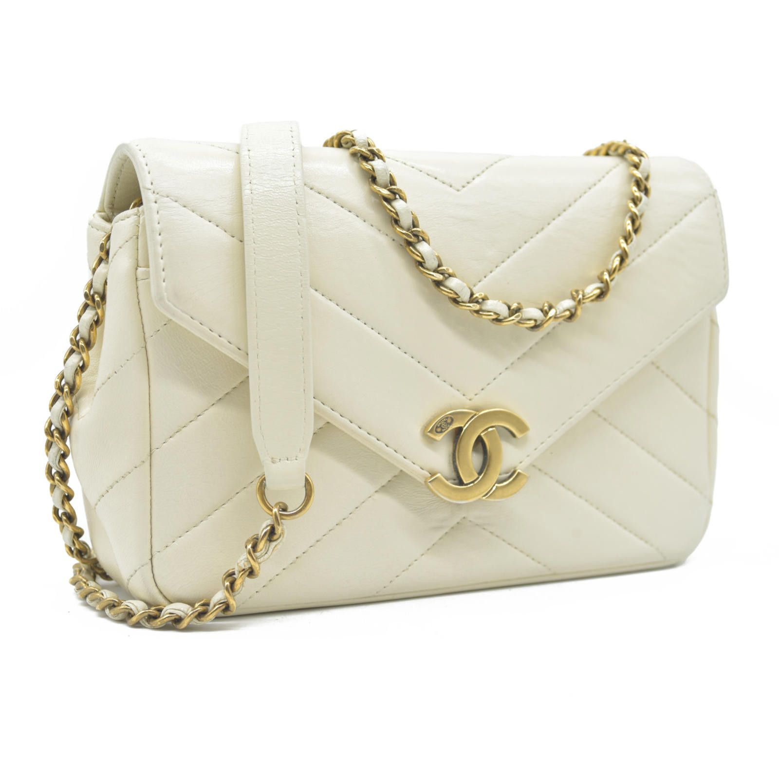 Chanel 2016 Chanel Ivory Chevron Quilted Leather Paris-Seoul Coco Size ONE SIZE - 10 Thumbnail