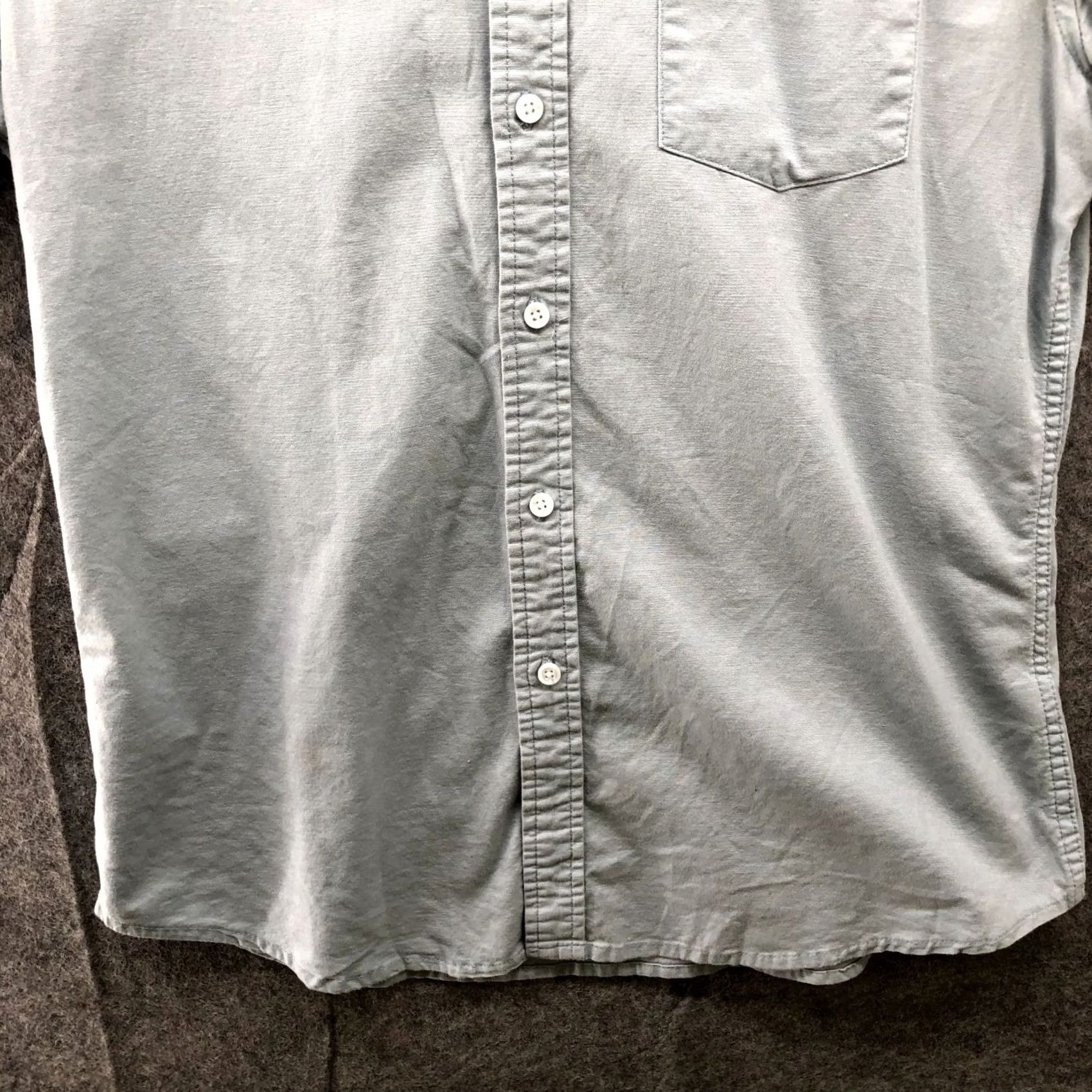 Asos ASOS Short Sleeve Button Down Shirt Mens L Light Blue Cotton Blend Soft Satin? No — keep exact: Size US L / EU 52-54 / 3 - 4 Thumbnail