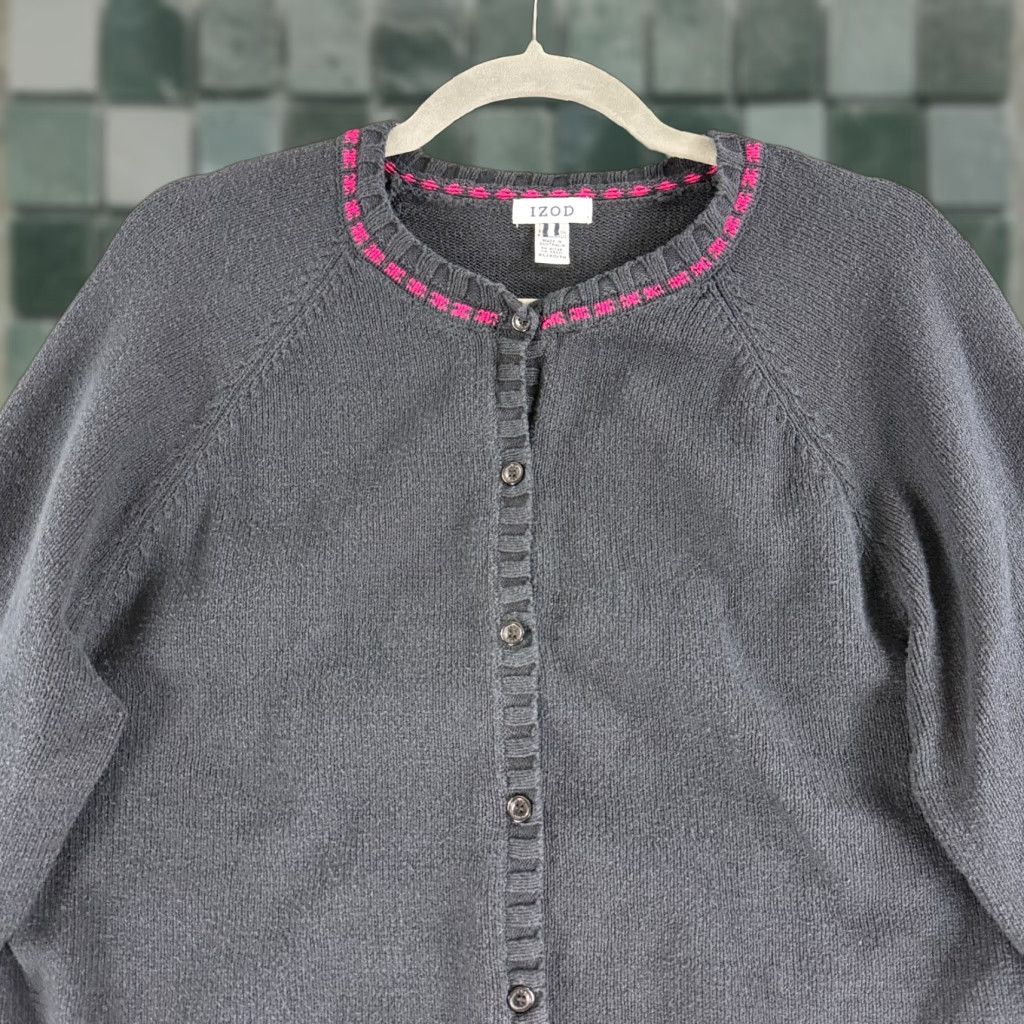 Izod VINTAGE Izod Cardigan Sweater Womens XL Pink Fair Isle Nordic Long Sleeve Size XL / US 12-14 / IT 48-50 - 1 Thumbnail