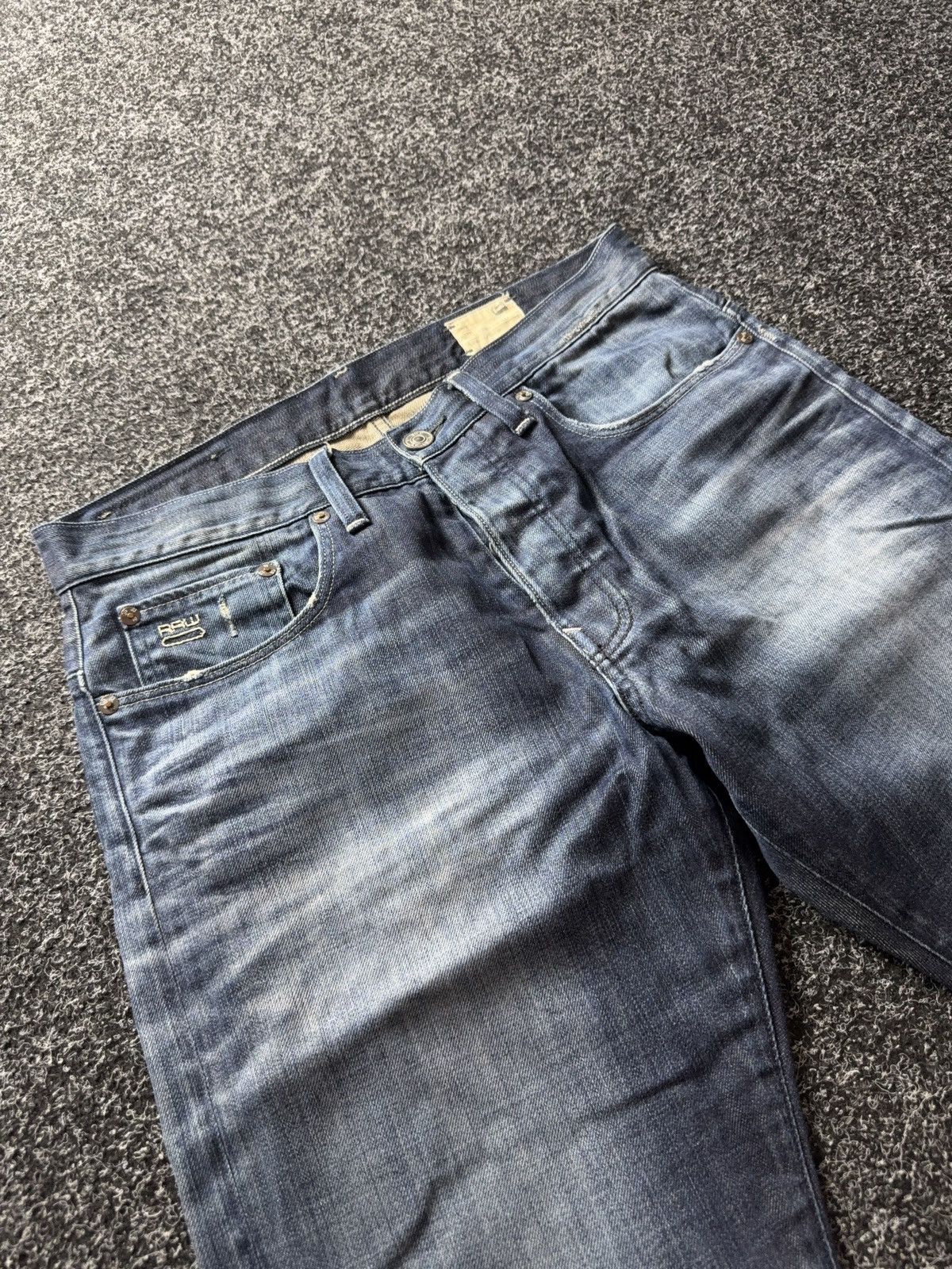 G-Star 00s G-Star 3301 Distressed Raw Hem Y2K SK8 Jeans Fade Denim Size US 32 / EU 48 - 8 Thumbnail