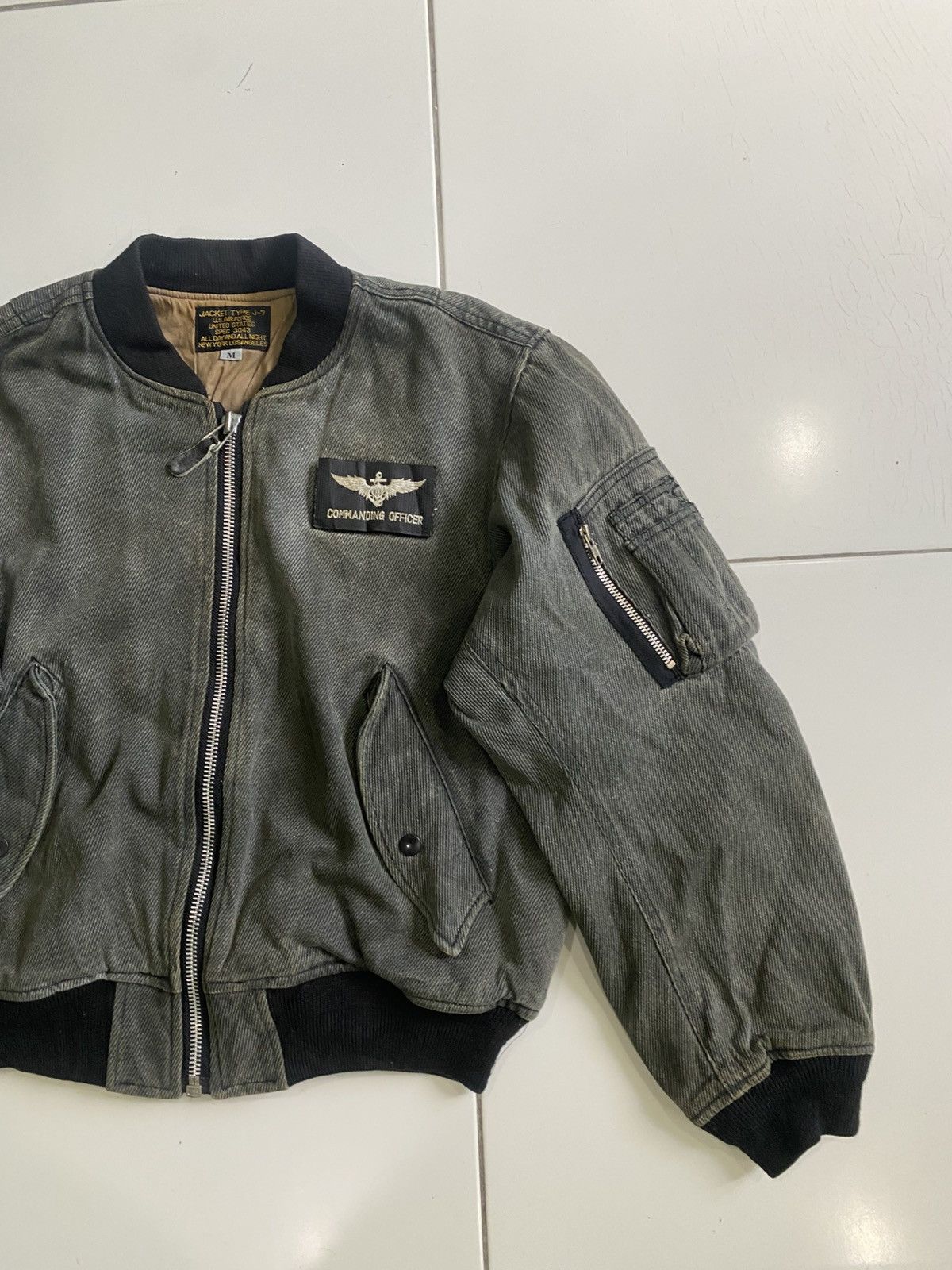 Army Of Me Vintage U.S Air Force J-7 Faded Indigo style Bomber Jackets Size US M / EU 48-50 / 2 - 3 Thumbnail