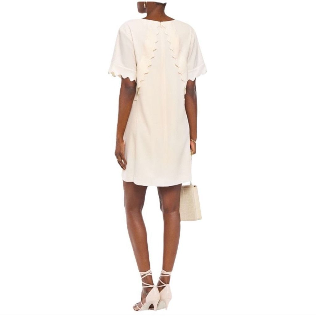 Chloe NEW Chloe Butter Cream Crepe Scalloped Dress EU 36/ US 6 Size M / US 6-8 / IT 42-44 - 5 Thumbnail