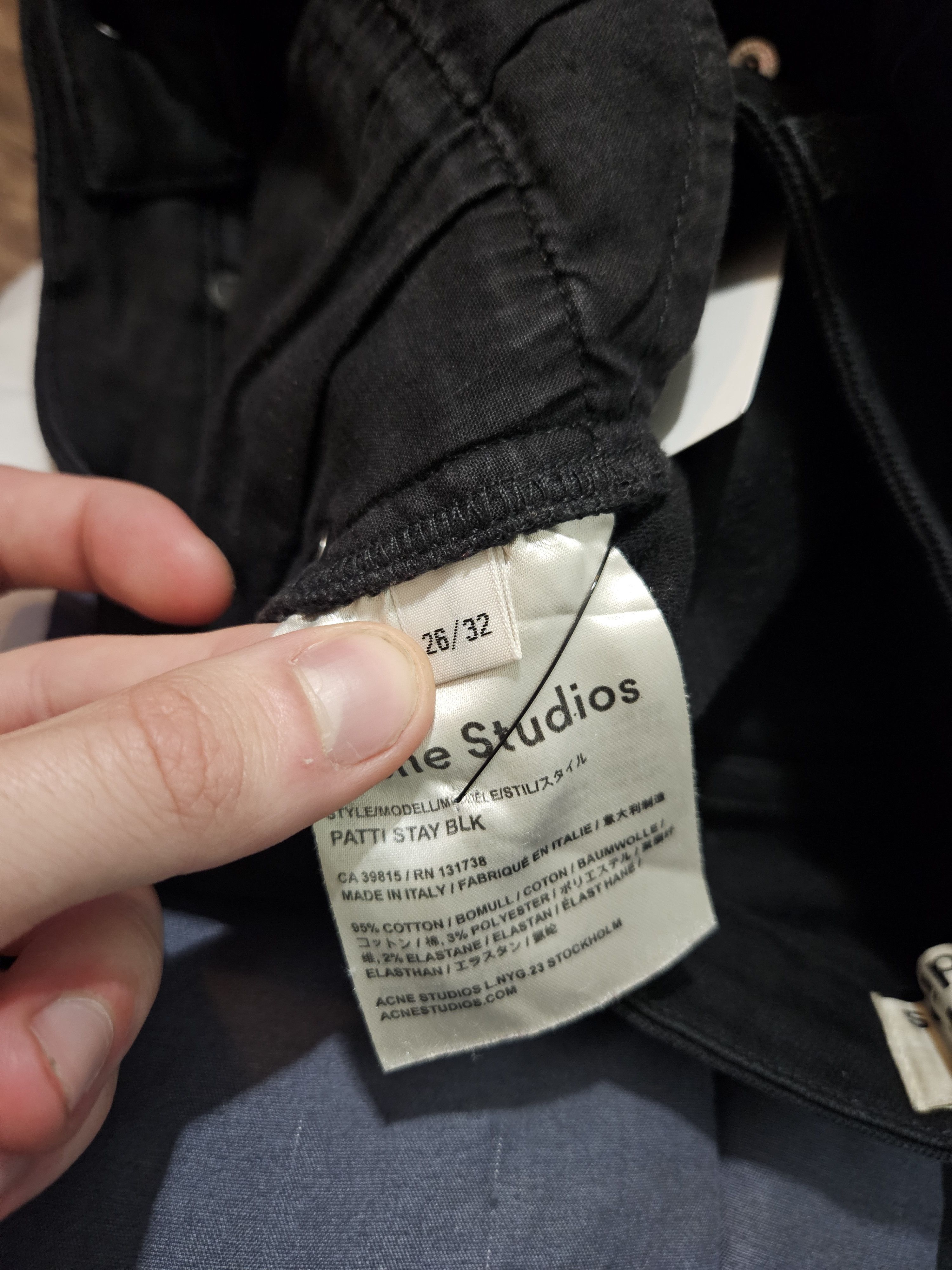 Acne Studios Patti Stay Blk Slim Fit Black Denim Jeans Size US 26 / EU 42 - 8 Thumbnail
