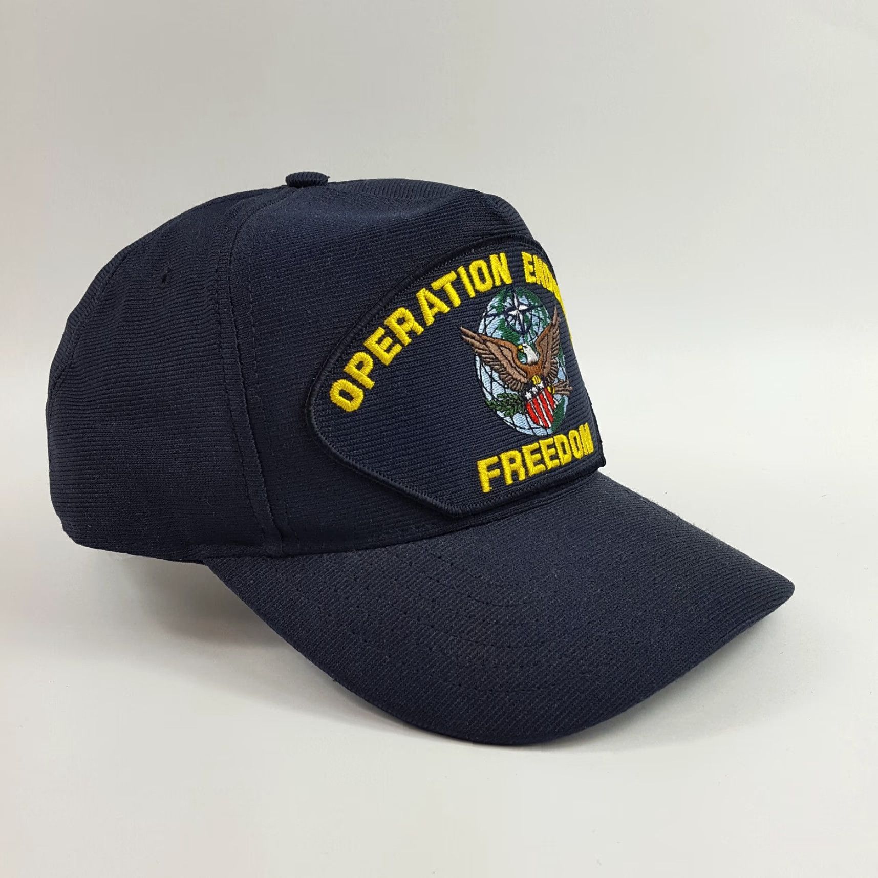 Vintage VINTAGE Enduring Freedom Navy Blue Trucker Hat USA Army Snapback Retro Cap Military Hat Mens Adjustable Navy Blue USA Army Trucker 80s 90s Militaria Size ONE SIZE - 3 Thumbnail