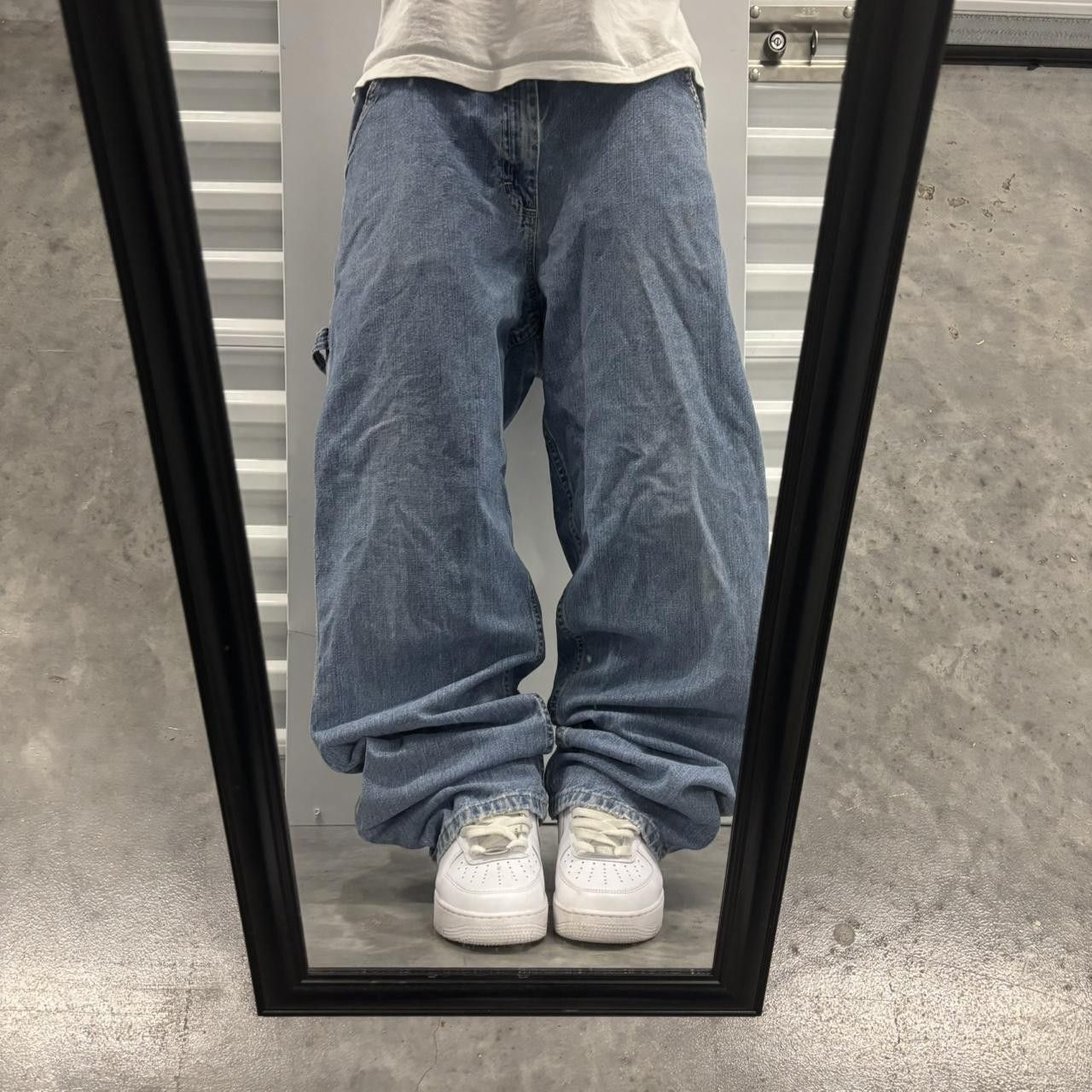 Japanese Brand × Vintage Crazy Vintage Y2K/2000s Baggy Light Wash Skater Style Carpenter Denim Jeans! Size US 38 / EU 54 - 1 Thumbnail