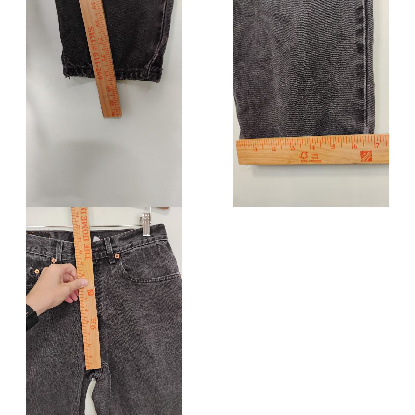 Levi's VINTAGE Levis 550 Black Mens 32x34 Actual 30x34 Distressed Faded Jeans Size US 30 / EU 46 - 9 Thumbnail
