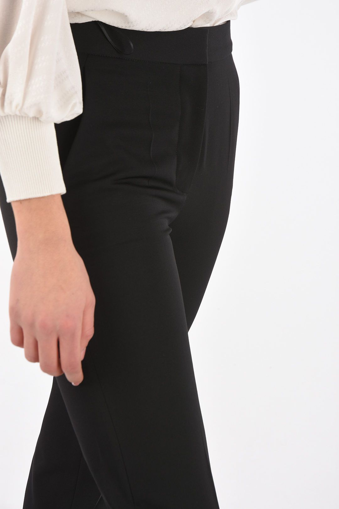 Stella McCartney og1mm0824 Hidden Fastening Wool Pant in Black Size 30" / US 8 / IT 44 - 3 Thumbnail