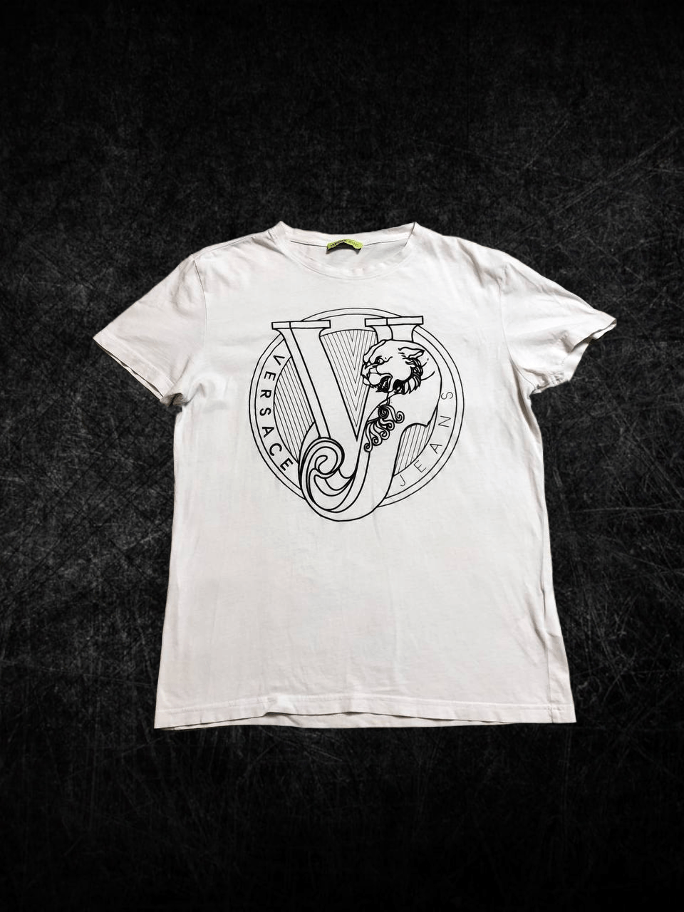 Versace Jeans T-Shirt Big Logo Size M Men's White