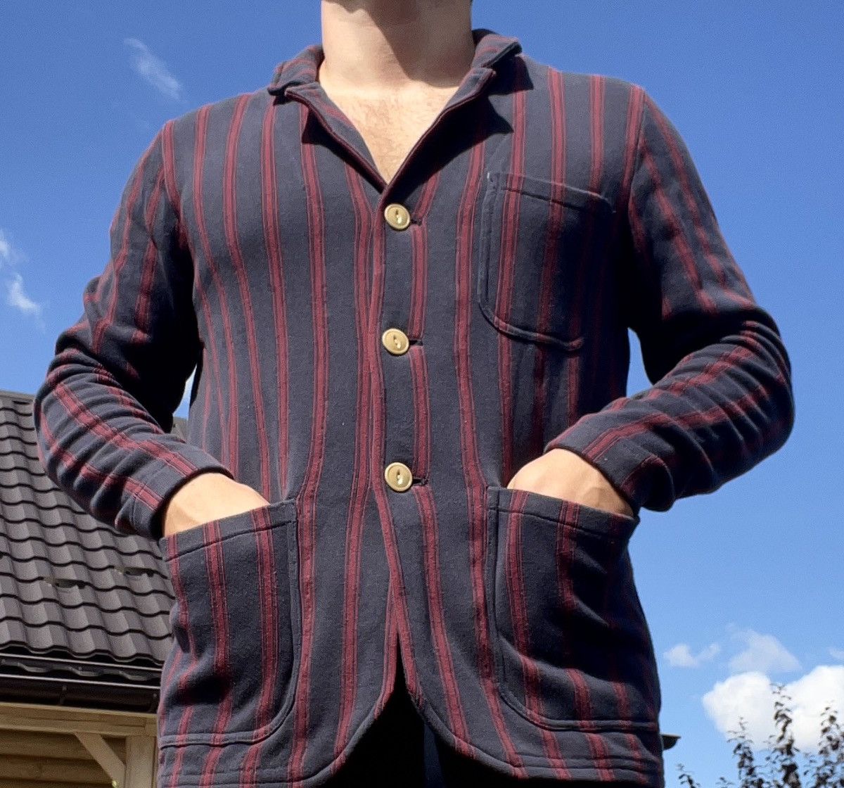 Designer × YMC YMC Your Must Create striped cotton blazer jacket Size US M / EU 48-50 / 2 - 12 Thumbnail