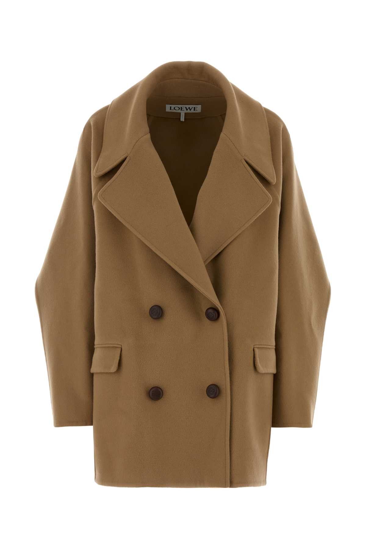 Loewe Camel Wool Coat Size S / US 4 / IT 40 - 1 Thumbnail