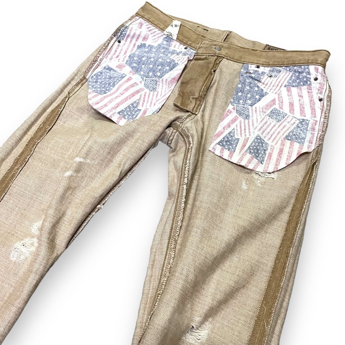 GOA 🇯🇵 BACK NUMBER DISTRESSED DENIM PANTS Size US 30 / EU 46 - 10 Thumbnail