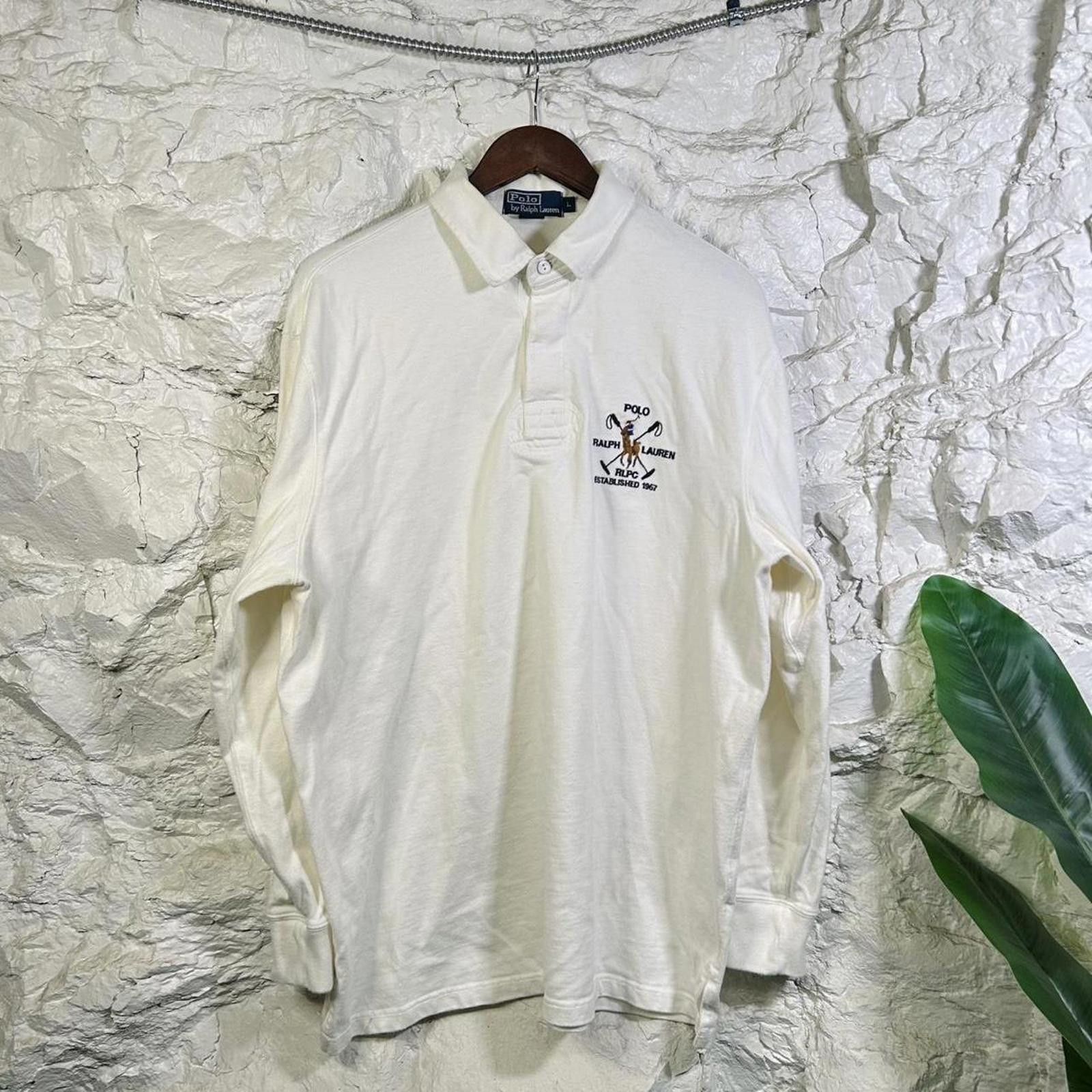 Polo Ralph Lauren Vintage Polo Ralph Lauren Rugby Long Sleeve Shirt Size Large Size US L / EU 52-54 / 3 - 4 Thumbnail