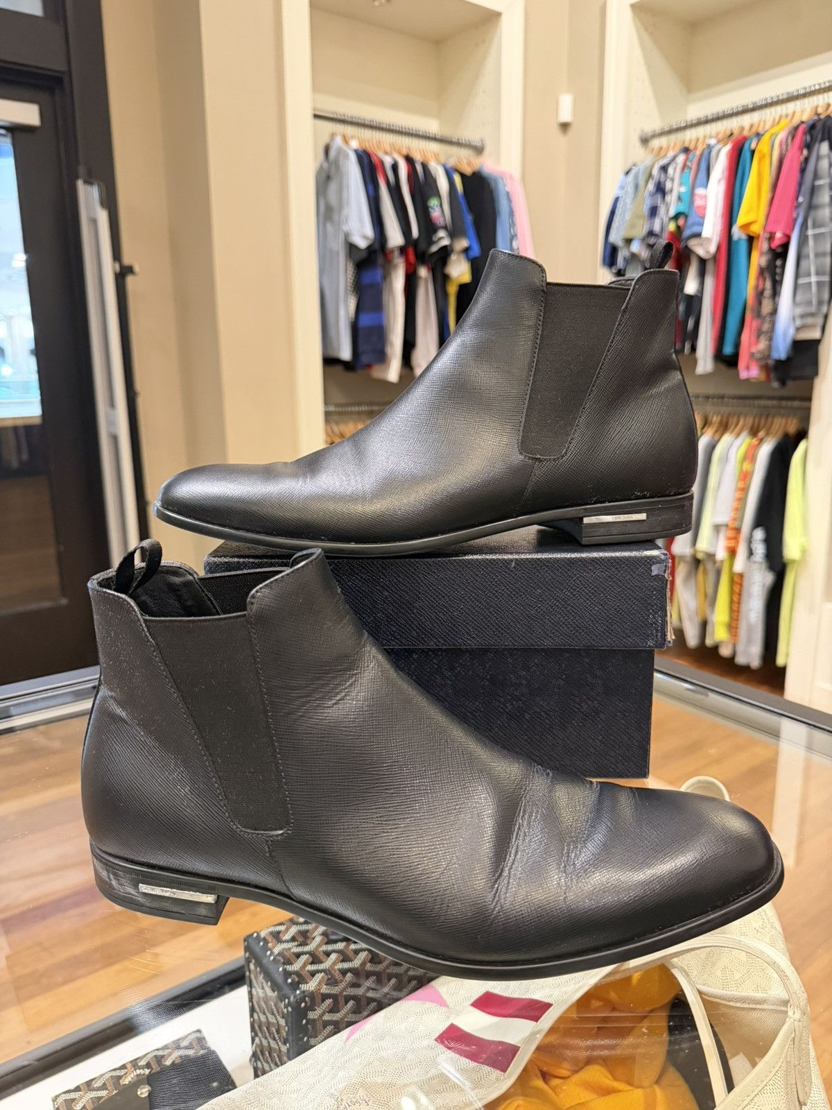 Prada Prada Chelsea Leather Boots Size US 9 / EU 42 - 1 Thumbnail
