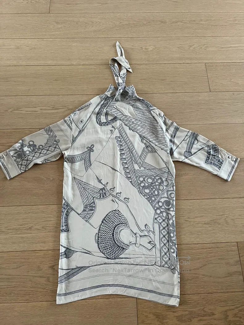 Hermes Hermes Mulberry silk printed dress Size XS / US 0-2 / IT 36-38 - 2 Thumbnail
