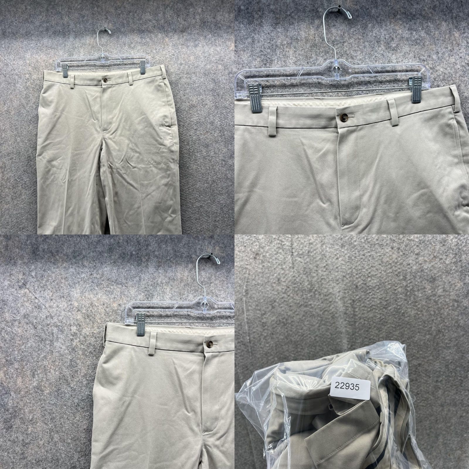 Brooks Brothers VINTAGE Brooks Brothers Pants Men 35x34 Chino Beige Tan Pleated Satin Button Pocket Regular Straight Clark Fit Size US 35 - 8 Thumbnail