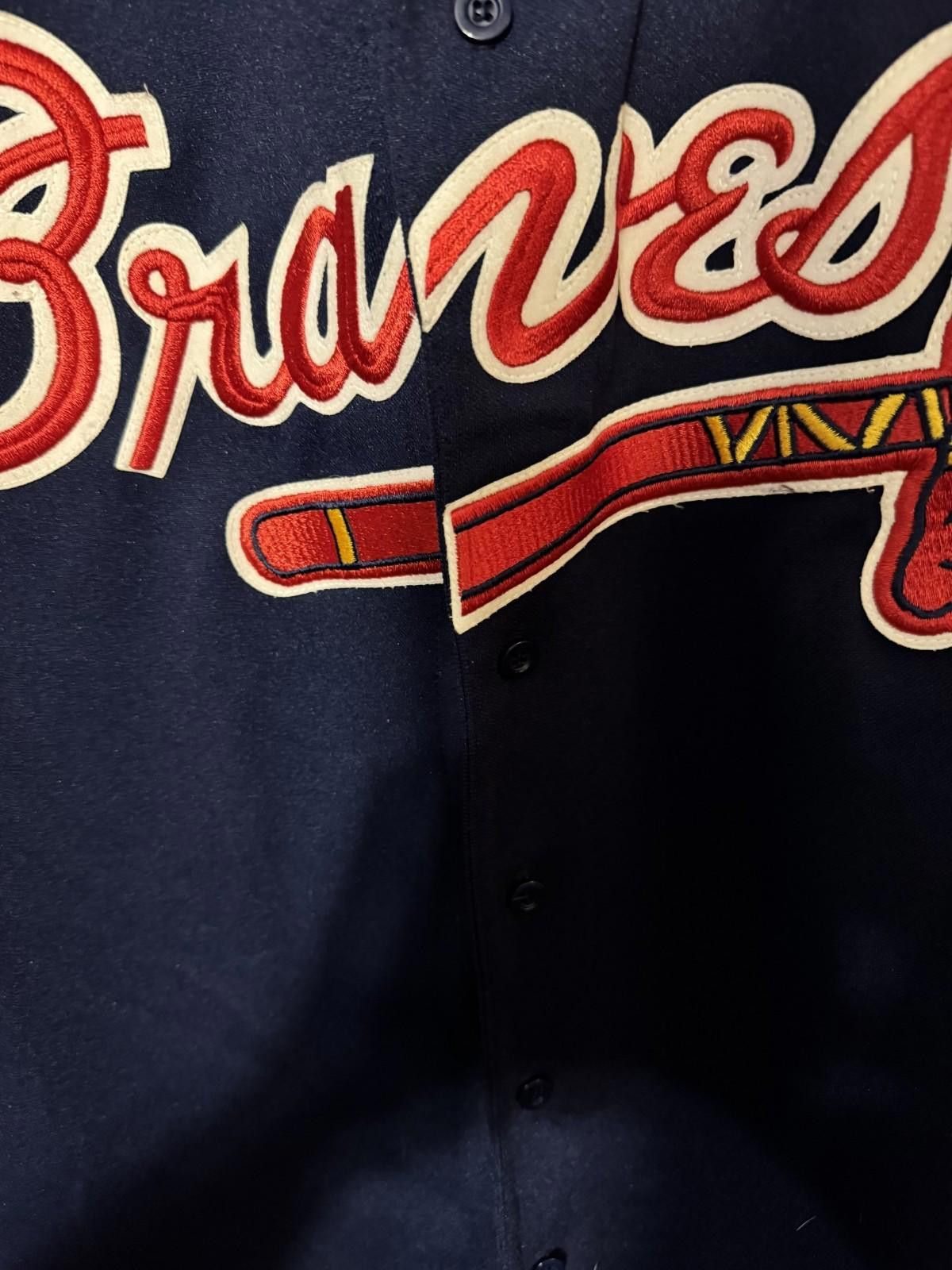 Majestic Atlanta Braves Vintage Majestic Jersey Men's Sz XL Blue Size ONE SIZE - 3 Thumbnail