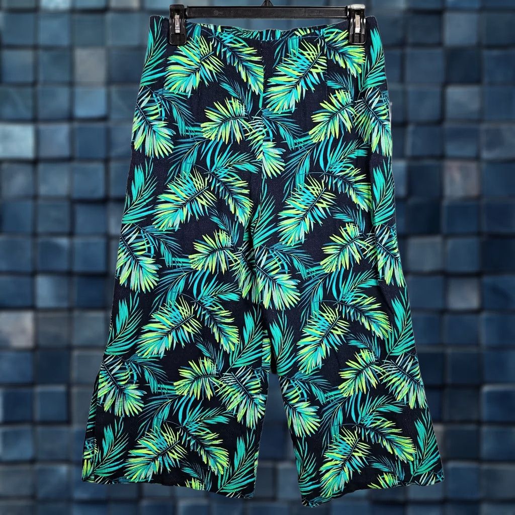 Soft Surroundings Soft Surroundings Pants Women Adult Regular Size M Green Floral Linen Rayon Front Flat Button New Size 32" / US 10 / IT 46 - 1 Thumbnail