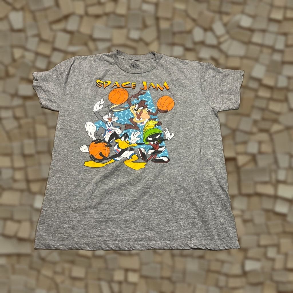 Vintage Space Jam Shirt Men Large Gray Looney Tunes Characters Crew Neck T-Shirt Cotton Logo All Seasons Vintage No Size US L / EU 52-54 / 3 - 1 Thumbnail