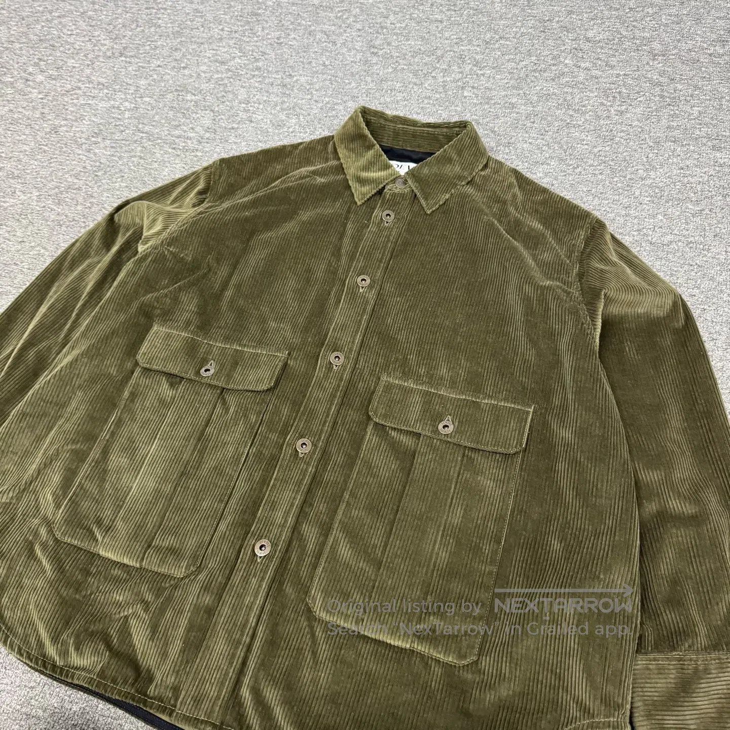 Loewe LOEWE Back leather tag with logo; military-green corduroy Size ONE SIZE - 4 Thumbnail