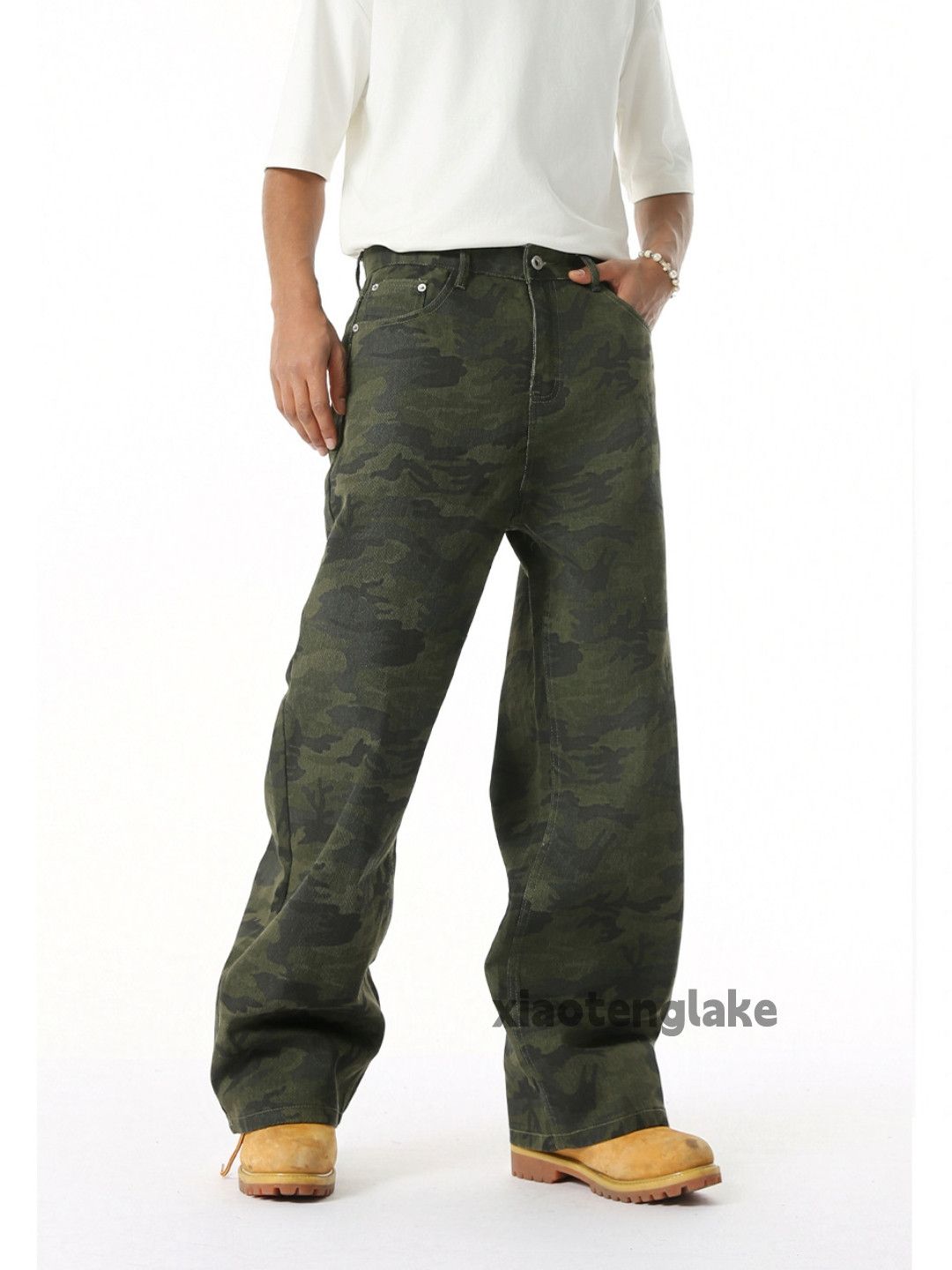 Designer Unisex outdoor utility loose baggy skate hiphop camo pants Size US 32 / EU 48 - 1 Thumbnail