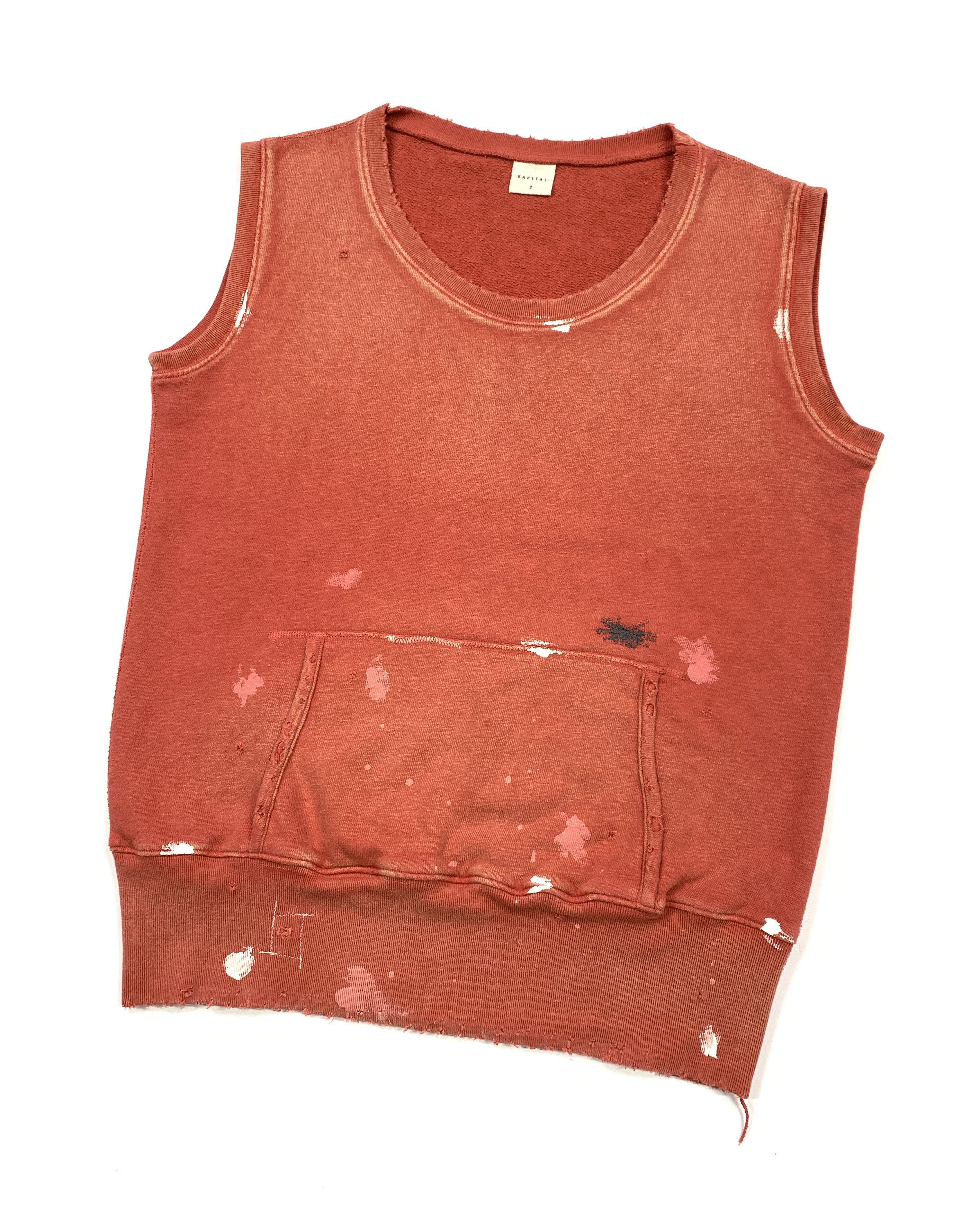 Kapital Painter Sweatshirt Vest - Sun-faded / Distressed / Repaired Size US L / EU 52-54 / 3 - 2 Thumbnail
