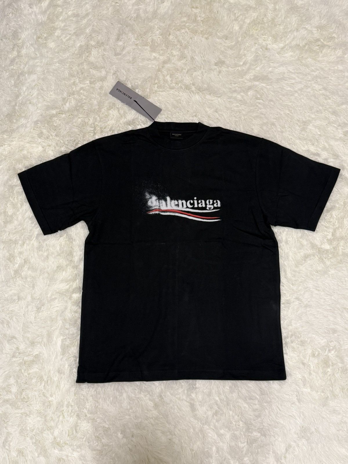 Balenciaga BALENCIAGA Political Stencil T Shirt Black White Size US M / EU 48-50 / 2 - 2 Thumbnail