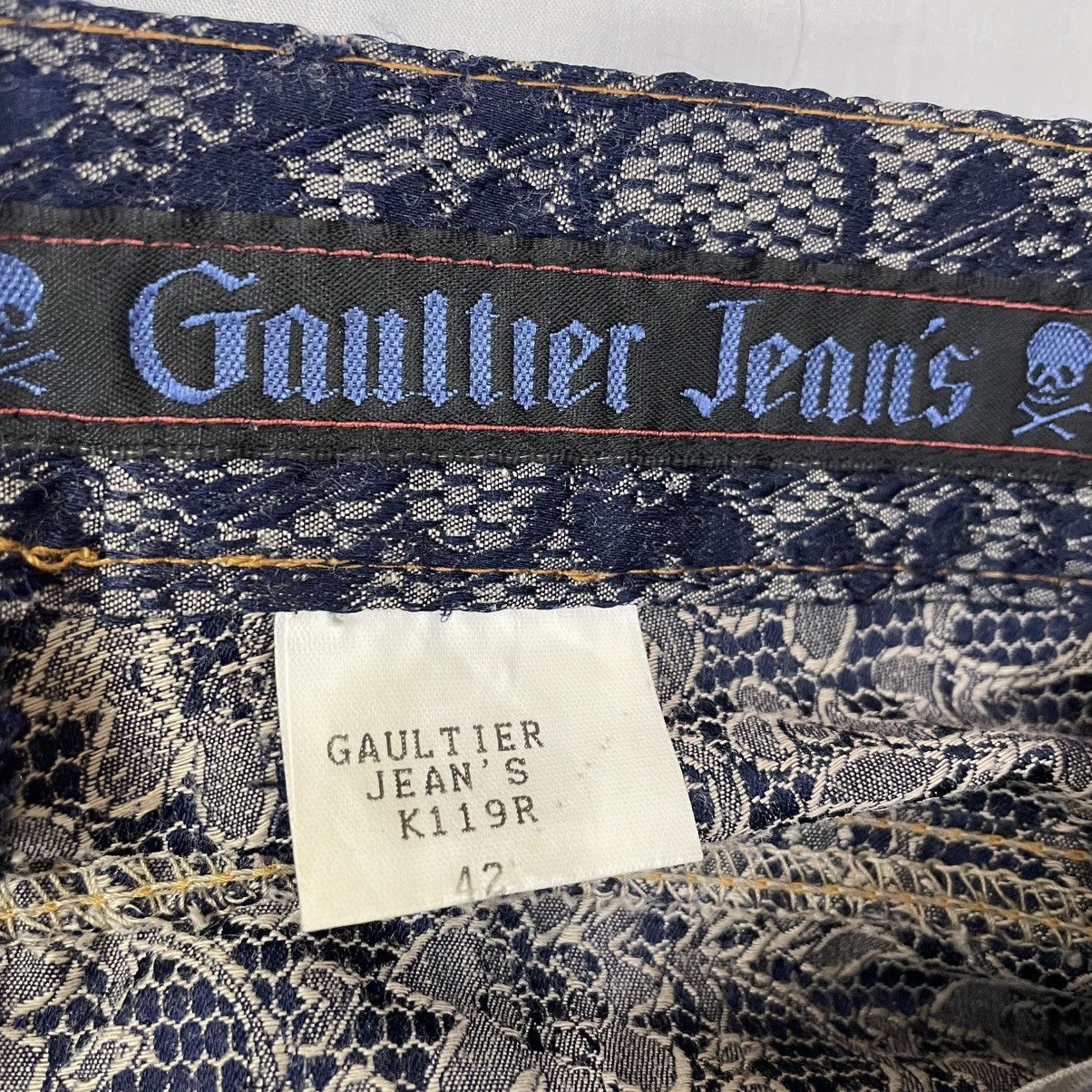 Jean Paul Gaultier 1998 Jean Paul Gaultier Lace Floral Pants Jeans Vintage Size 30" / US 8 / IT 44 - 12 Thumbnail