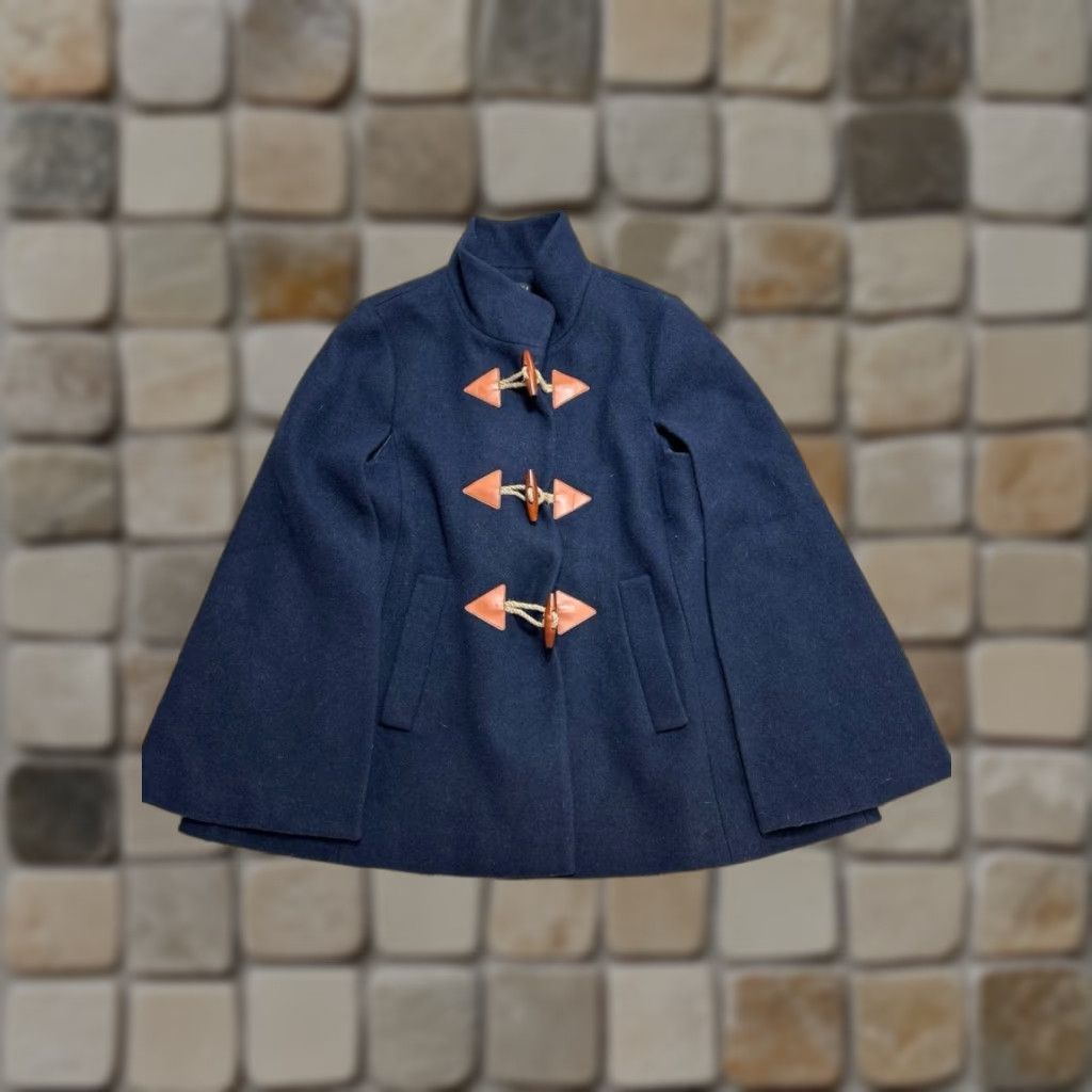 J.Crew J.Crew Coat Womens Small Blue Wool Blend Toggle Cape Short Wool Blend Jacket, 90s? Size S / US 4 / IT 40 - 1 Thumbnail