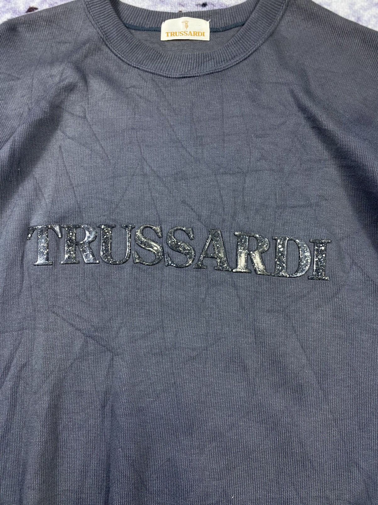 Trussardi × Vintage Vintage Trussardi Big Logo Sweatshirt Size US L / EU 52-54 / 3 - 4 Thumbnail