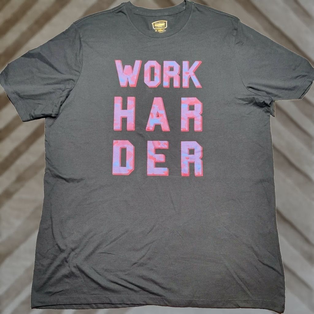 Vintage Foundry Men Big 2XL WORK HARDER Black Graphic T-Shirt NEW Size US XXL / EU 58 / 5 - 1 Thumbnail